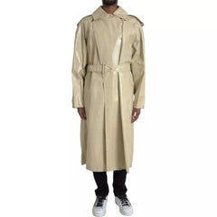 Bottega Veneta Beige Lambskin Leather Trench Coat Jacket -   -  Bottega Veneta.