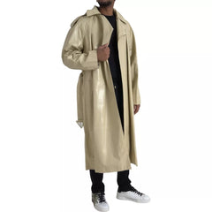 Bottega Veneta Beige Lambskin Leather Trench Coat Jacket -   -  Bottega Veneta.