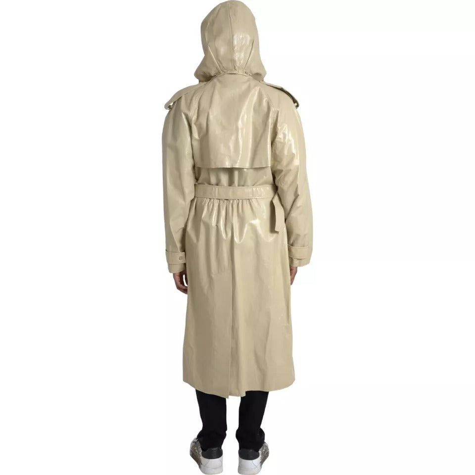 Bottega Veneta Beige Lambskin Leather Trench Coat Jacket -   -  Bottega Veneta.