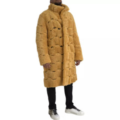 Bottega Veneta Yellow Wool Long Teddy Coat Jacket -   -  Bottega Veneta.