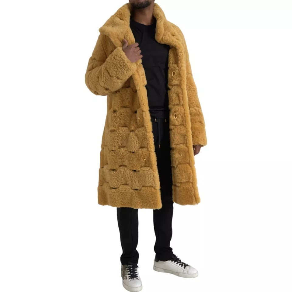 Bottega Veneta Yellow Wool Long Teddy Coat Jacket -   -  Bottega Veneta.