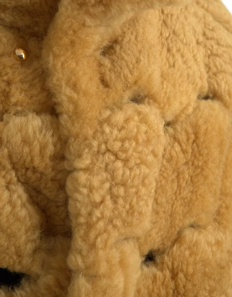 Bottega Veneta Yellow Wool Long Teddy Coat Jacket -   -  Bottega Veneta.