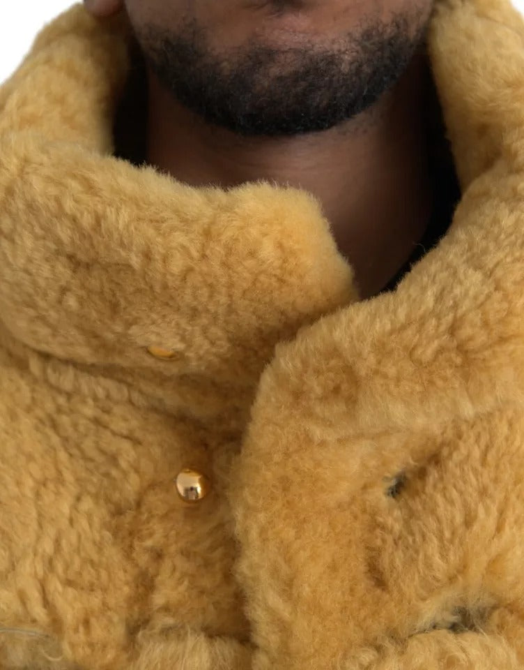 Bottega Veneta Yellow Wool Long Teddy Coat Jacket -   -  Bottega Veneta.