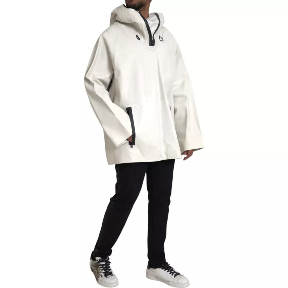 Bottega Veneta White Leather Men Waterproof Jacket Blouson -   -  Bottega Veneta.
