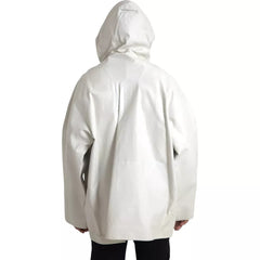 Bottega Veneta White Leather Men Waterproof Jacket Blouson -   -  Bottega Veneta.