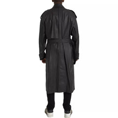 Bottega Veneta Black Leather Men Waterproof Trenchcoat Jacket -   -  Bottega Veneta.
