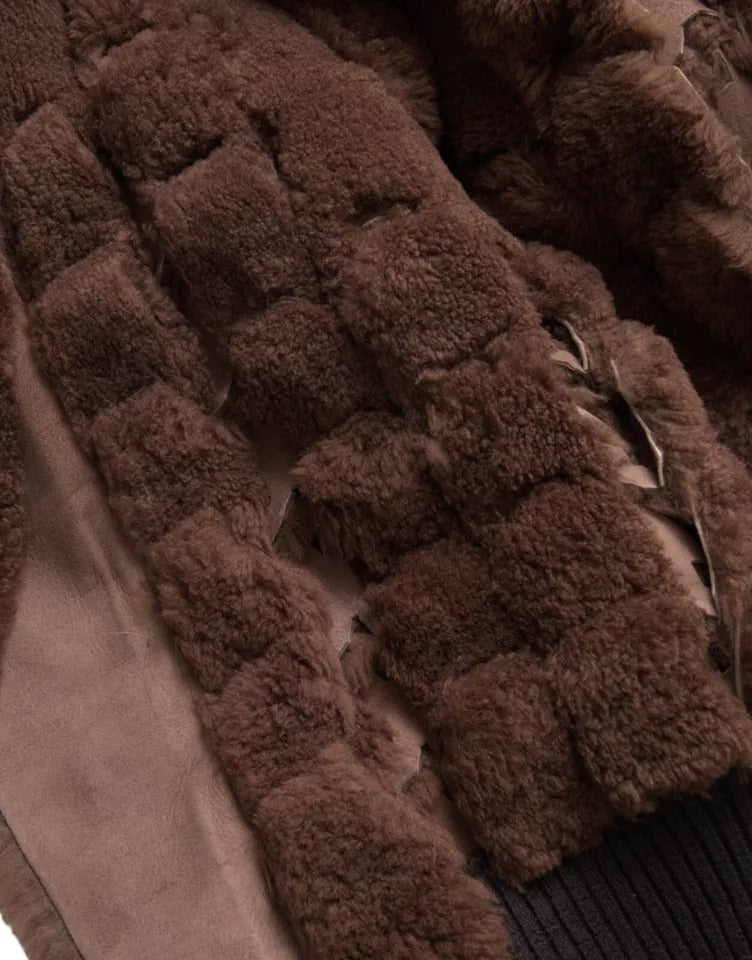 Bottega Veneta Brown Fur Lamb Shearling Coat Jacket -   -  Bottega Veneta.