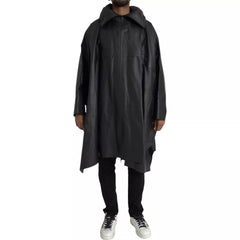 Bottega Veneta Black Leather Hooded Men Trenchcoat Jacket -   -  Bottega Veneta.