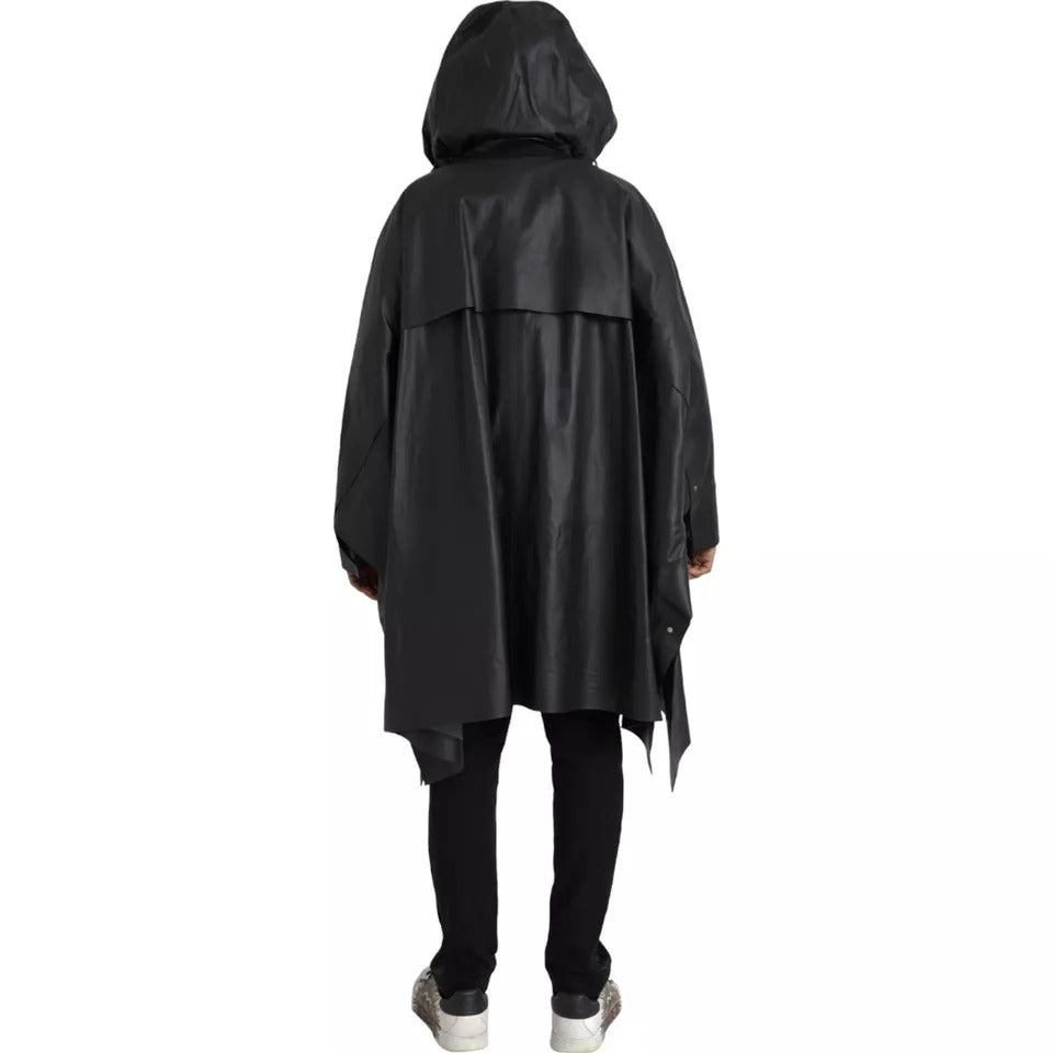 Bottega Veneta Black Leather Hooded Men Trenchcoat Jacket -   -  Bottega Veneta.