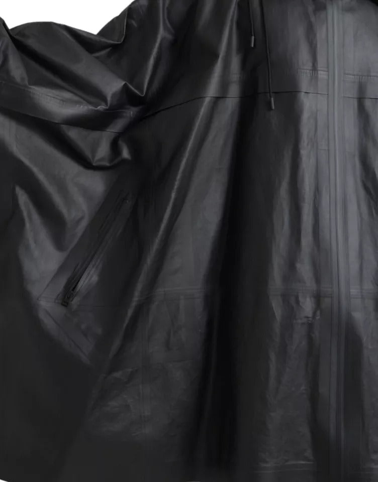 Bottega Veneta Black Leather Hooded Men Trenchcoat Jacket -   -  Bottega Veneta.