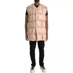Bottega Veneta Beige Quilted Sleeveless Calf Leather Jacket -   -  Bottega Veneta.
