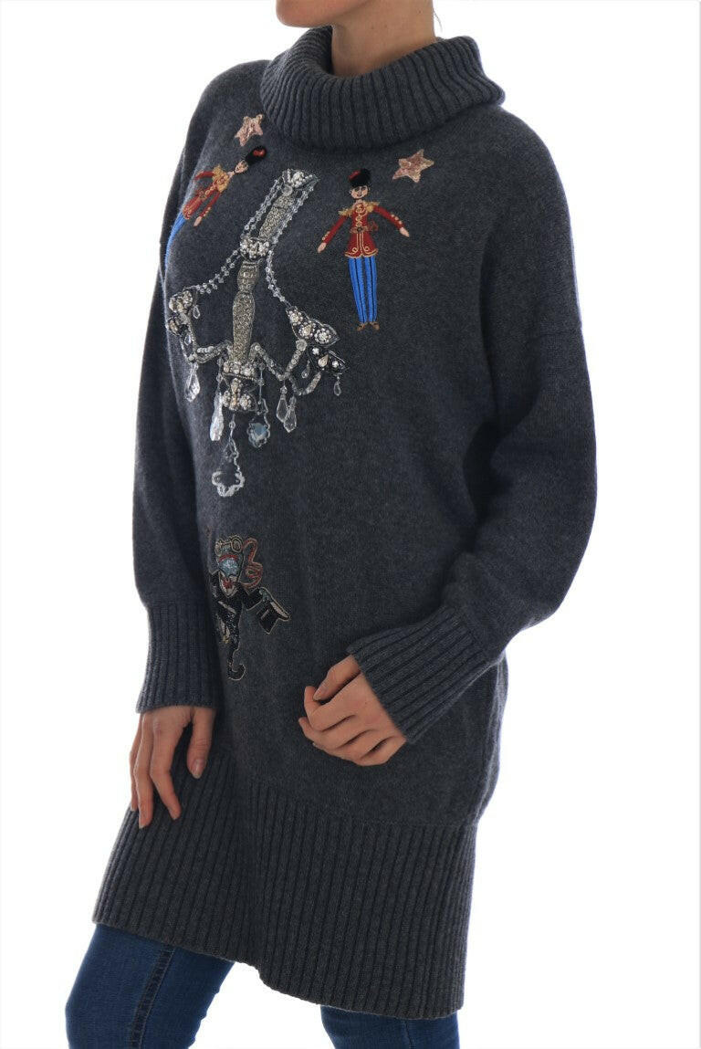 Dolce & Gabbana Fairy Tale Crystal Gray Cashmere Sweater -   -  Dolce & Gabbana.