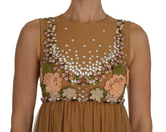 Dolce & Gabbana Crystal Silk Gold A-Line Gown Dress -   -  Dolce & Gabbana.