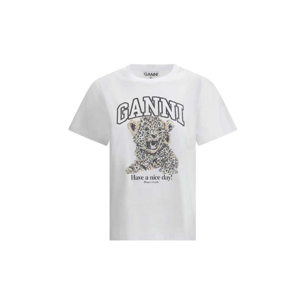 Ganni Leopard T-Shirt -   -  Ganni.