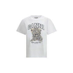 Ganni Leopard T-Shirt -   -  Ganni.