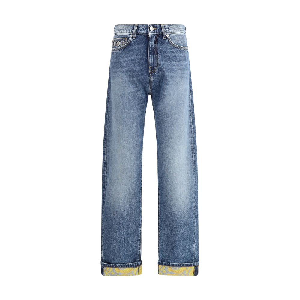 Versace Barocco Turn-Up Jeans -   -  Versace.