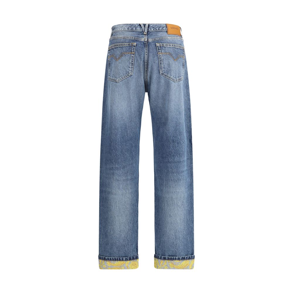 Versace Barocco Turn-Up Jeans -   -  Versace.