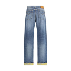 Versace Barocco Turn-Up Jeans -   -  Versace.