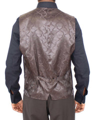 Dolce & Gabbana Brown Striped Stretch Dress Vest -  Vests for Men Suits -  Dolce & Gabbana.