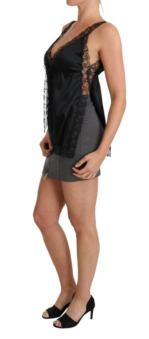 Dolce & Gabbana Lingerie Cami Black Lace Silk Stretch -   -  Dolce & Gabbana.