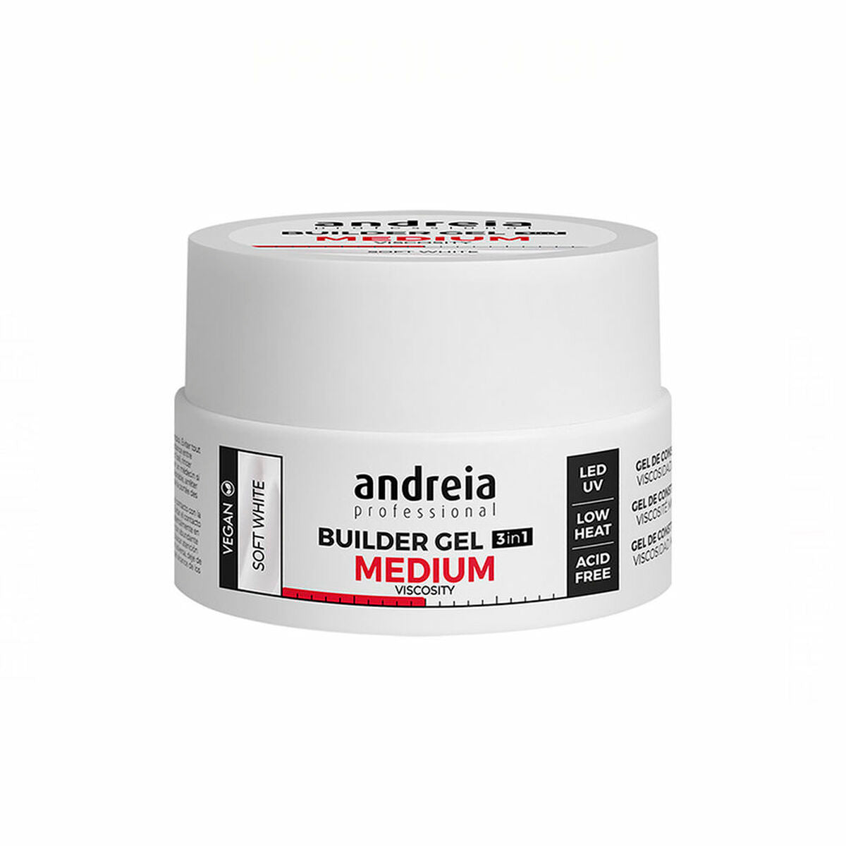 Gel nail polish Medium Viscosity Andreia Professional Builder White (22 g) -  Beauty, Manicure and pedicure -  Andreia.