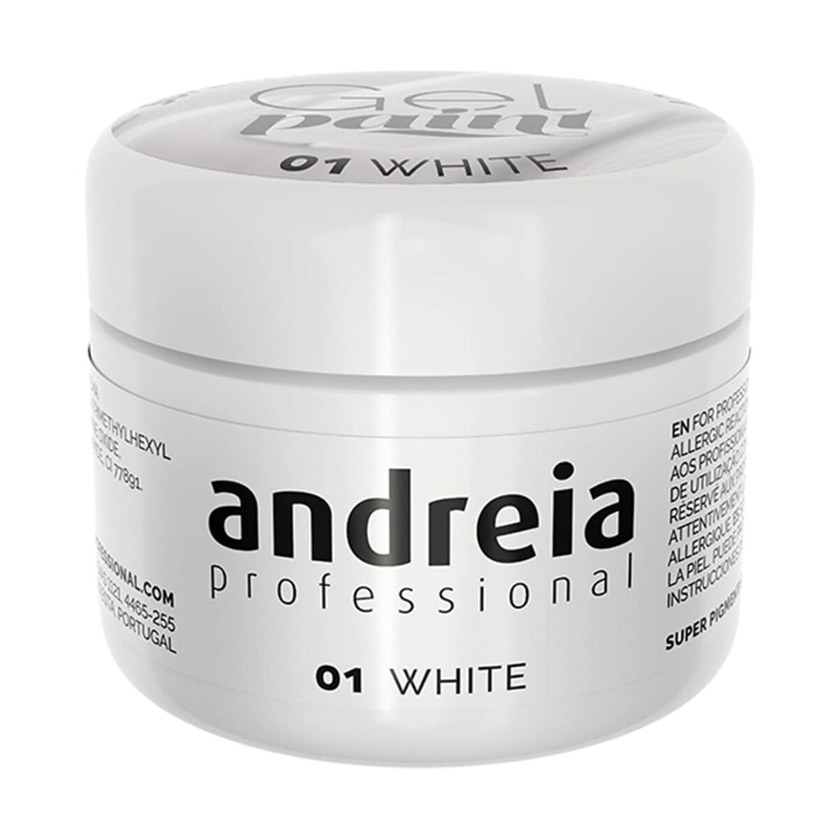 Gel nail polish Andreia Gel Paint 4 ml White Nº 01 -  Beauty, Manicure and pedicure -  Andreia.