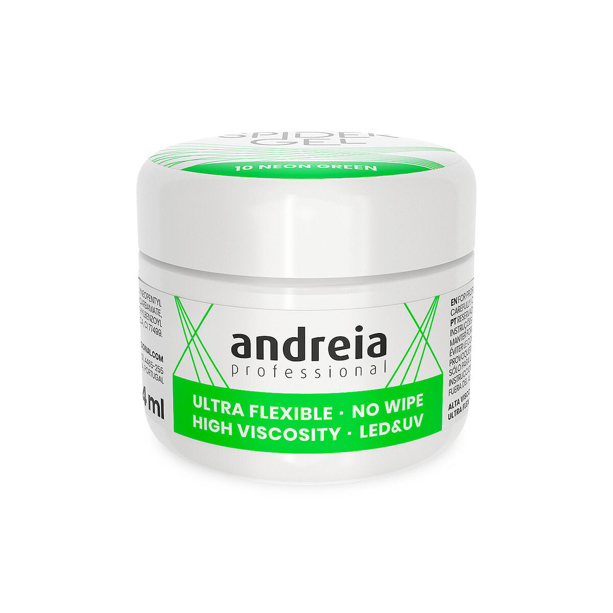 Gel nail polish Andreia Gel Spider 4 ml Neon Green -  Beauty, Manicure and pedicure -  Andreia.