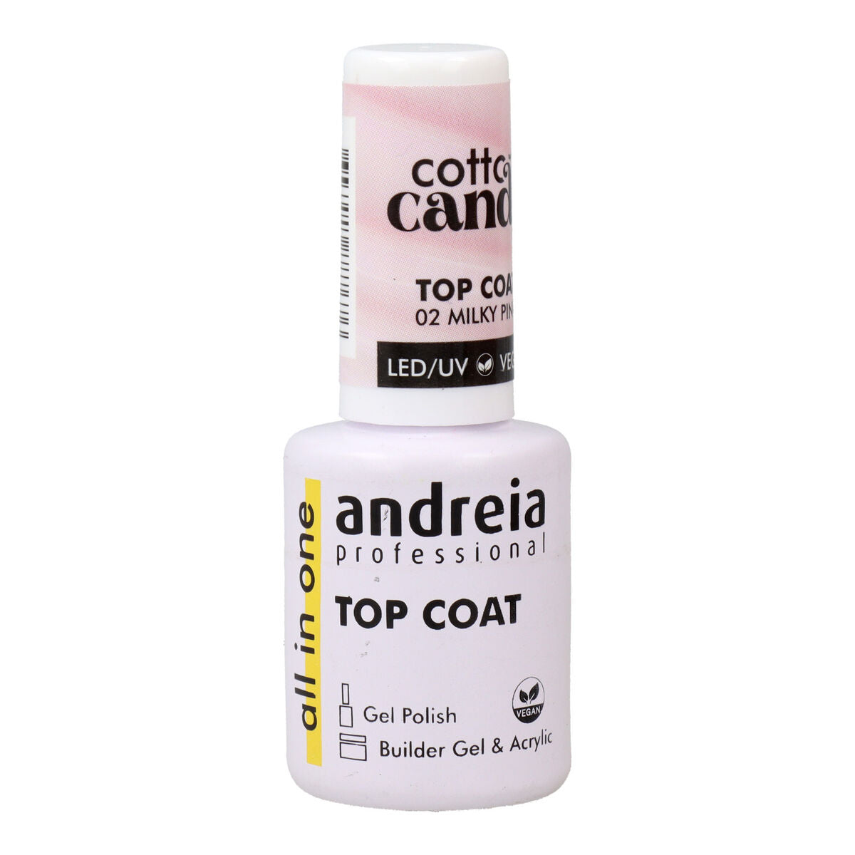 Nail Polish Fixer Andreia Cotton Candy Top Coat Nº 02 Milky Pink 10,5 ml -  Beauty, Manicure and pedicure -  Andreia.