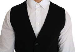 Dolce & Gabbana Black Cotton Dress Woven Waistcoat -  Vests for Men Suits -  Dolce & Gabbana.