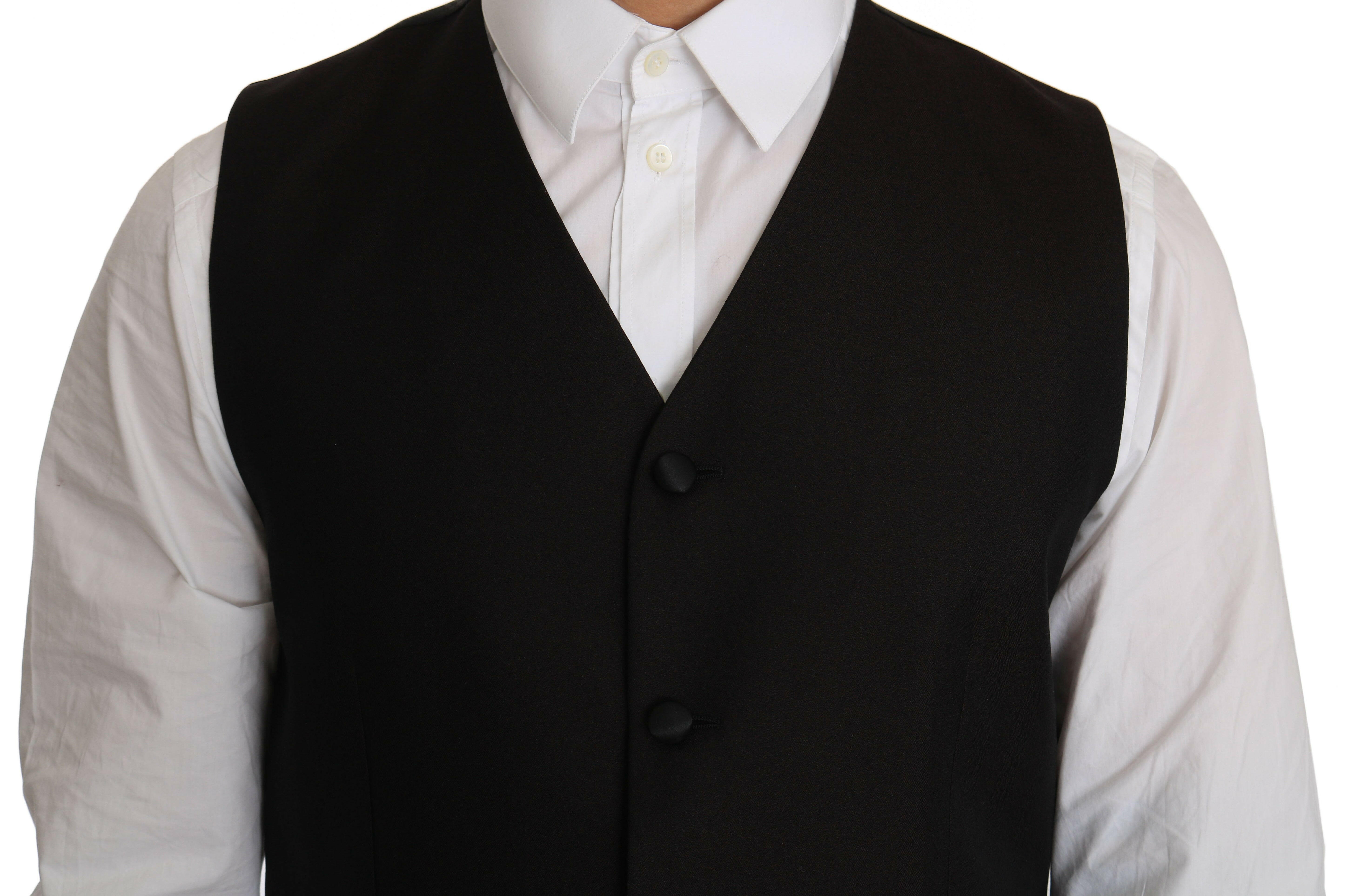 Dolce & Gabbana Black Silk Dress Waistcoat -  Vests for Men Suits -  Dolce & Gabbana.