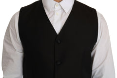 Dolce & Gabbana Black Silk Dress Waistcoat -  Vests for Men Suits -  Dolce & Gabbana.