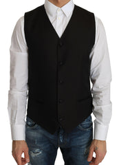 Dolce & Gabbana Black Silk Dress Waistcoat -  Vests for Men Suits -  Dolce & Gabbana.