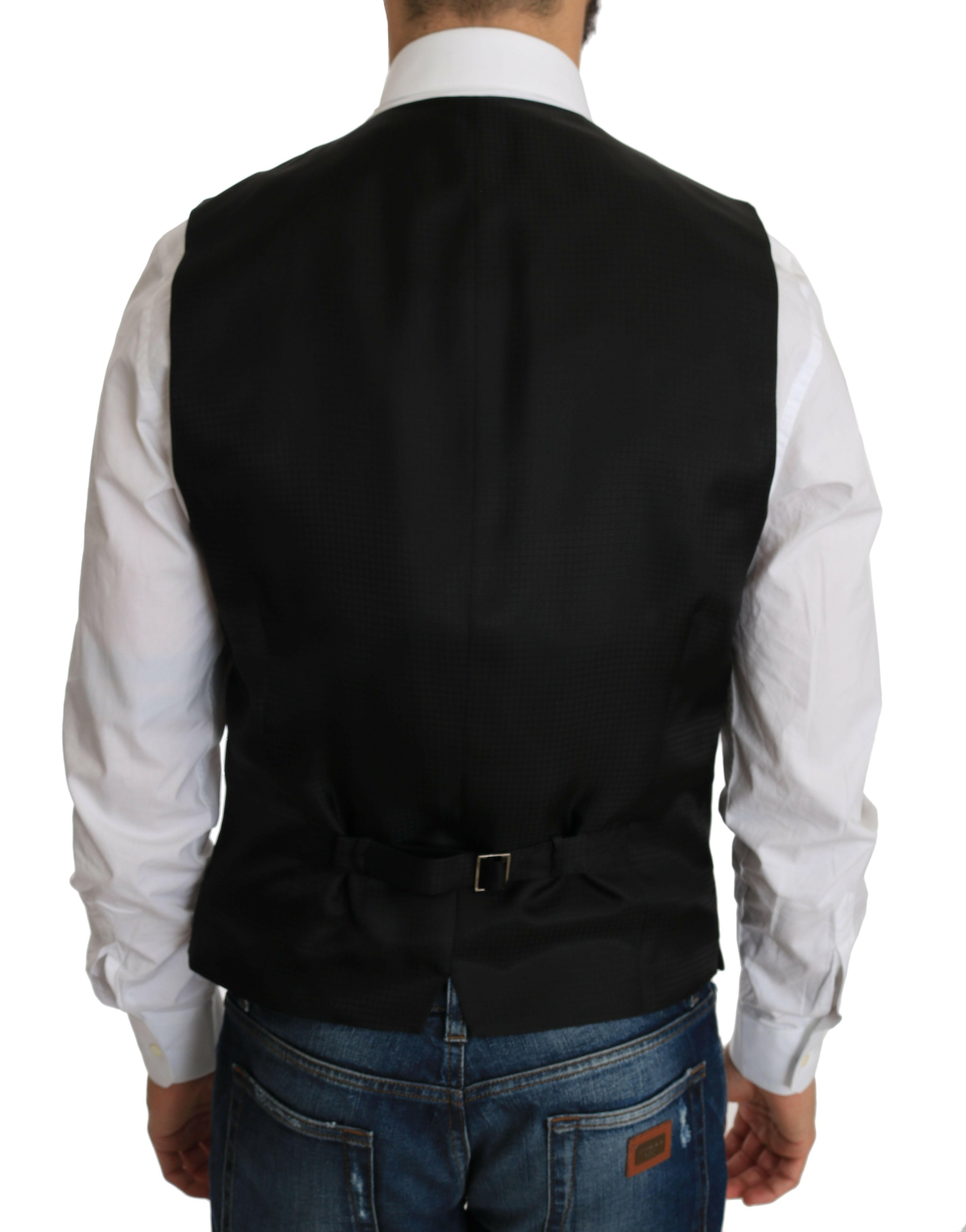 Dolce & Gabbana Black Silk Dress Waistcoat -  Vests for Men Suits -  Dolce & Gabbana.