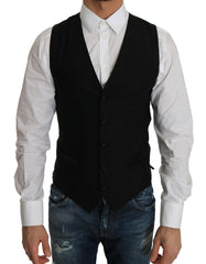 Dolce & Gabbana Black Wool Dress Waistcoat -  Vests for Men Suits -  Dolce & Gabbana.