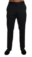 Dolce & Gabbana Black Cotton Brocade Formal Trousers Pants -   -  Dolce & Gabbana.