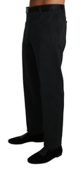 Dolce & Gabbana Black Cotton Brocade Formal Trousers Pants -   -  Dolce & Gabbana.