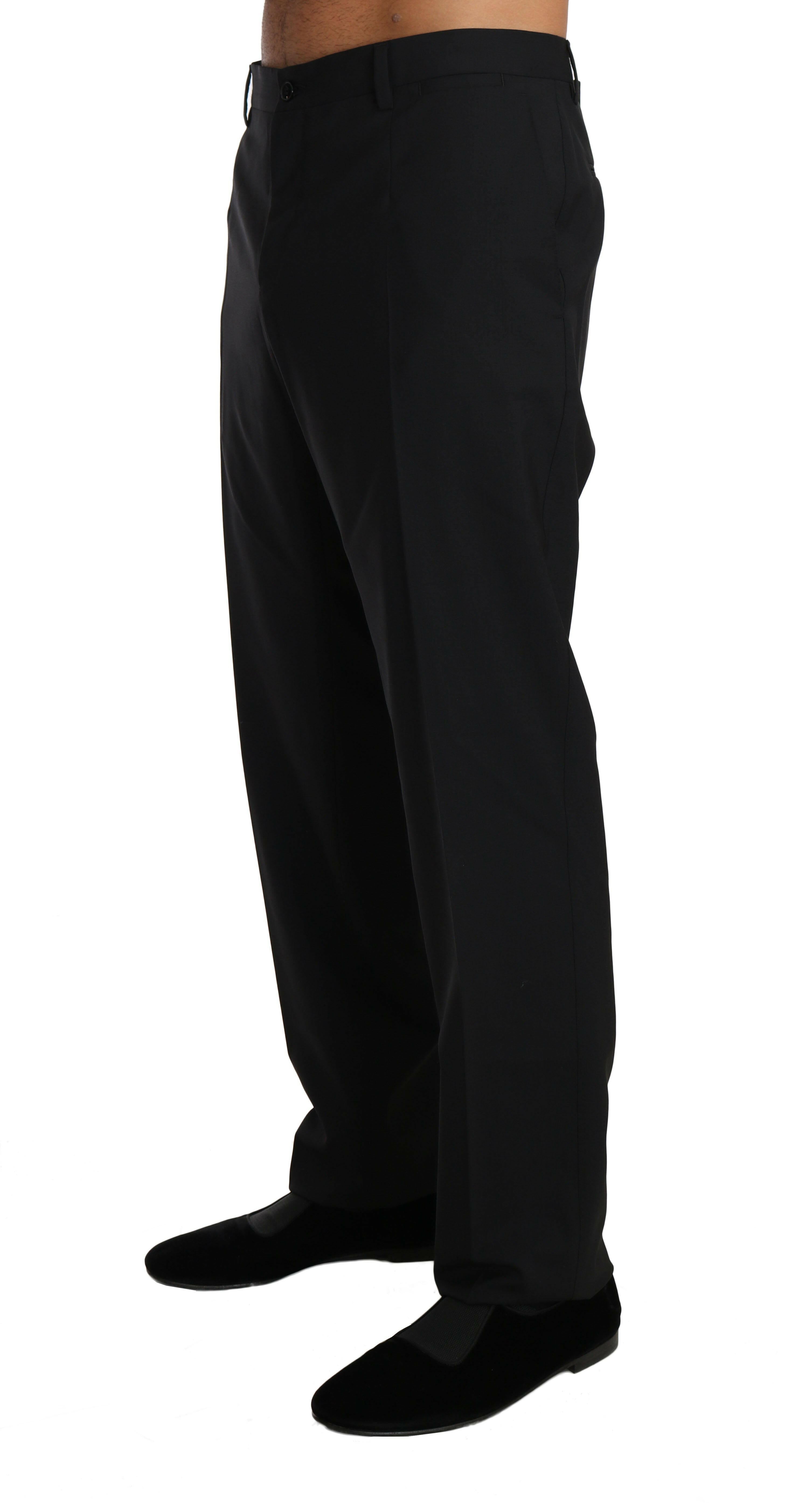 Dolce & Gabbana Black Wool Stretch Formal Trousers -   -  Dolce & Gabbana.