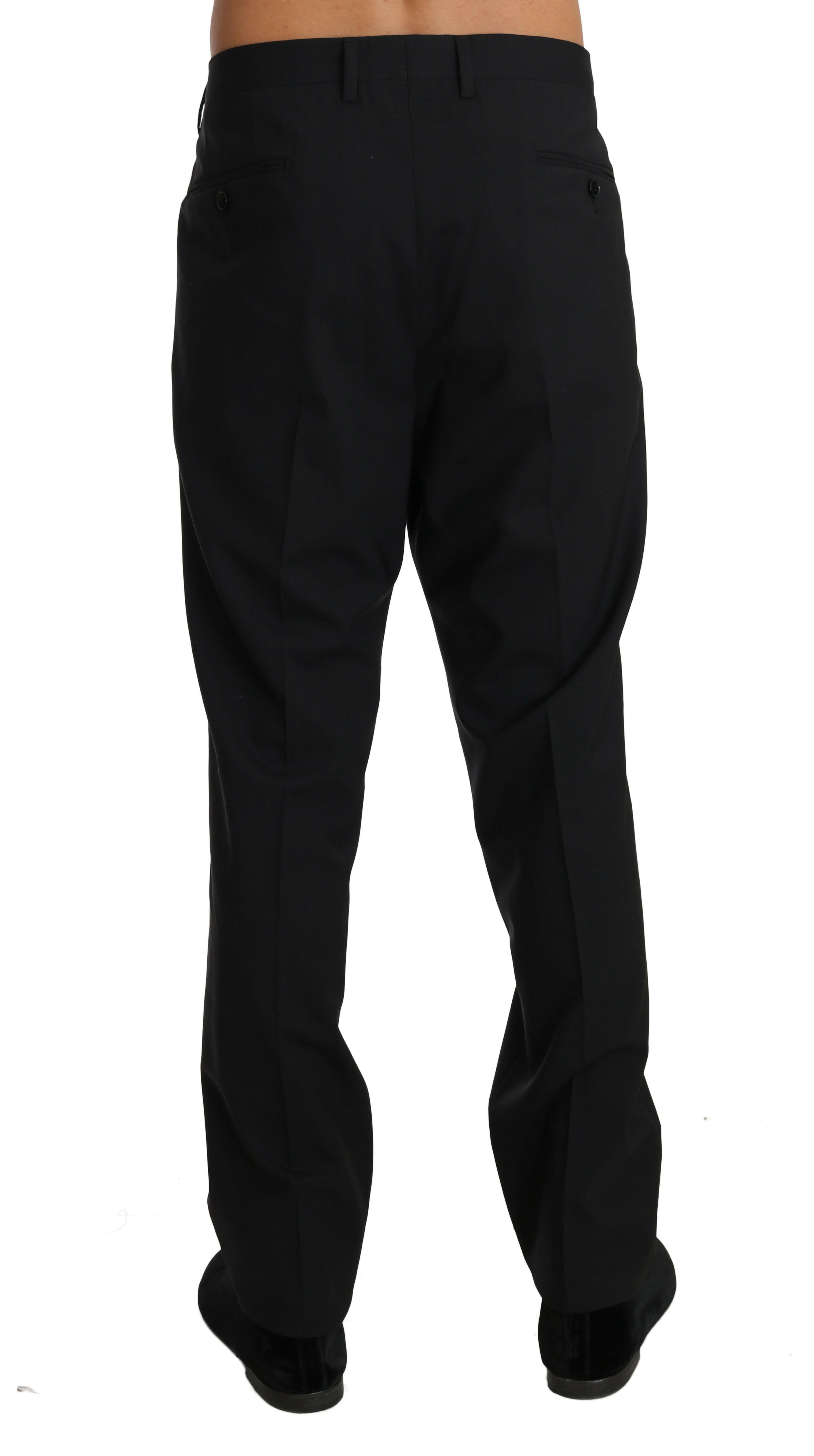 Dolce & Gabbana Black Wool Stretch Formal Trousers -   -  Dolce & Gabbana.