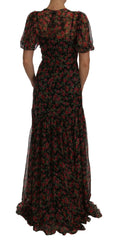 Dolce & Gabbana Black Floral Roses A-Line Shift Gown -   -  Dolce & Gabbana.