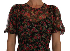 Dolce & Gabbana Black Floral Roses A-Line Shift Gown -   -  Dolce & Gabbana.