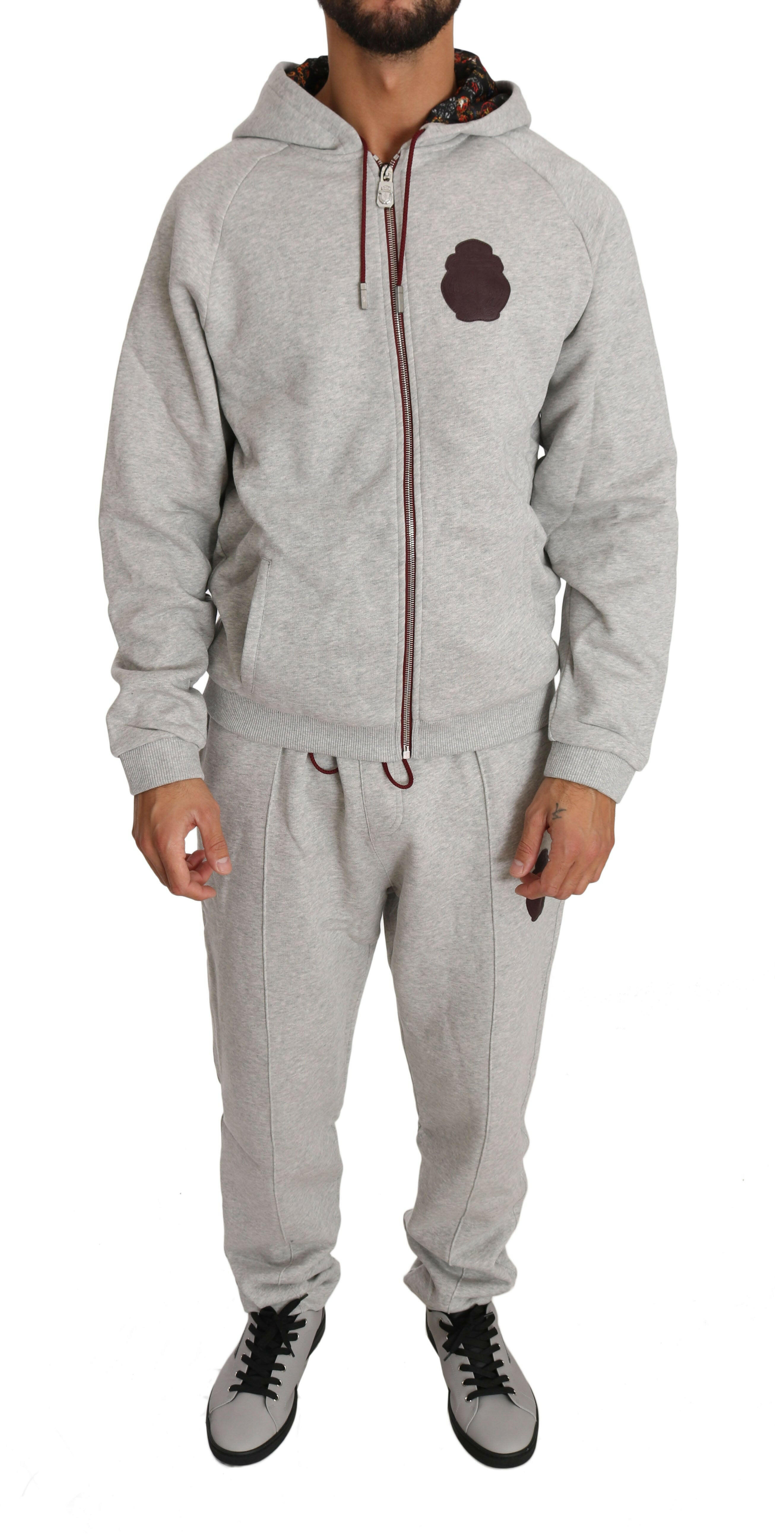 Billionaire Italian Couture Gray Cotton Sweater Pants Tracksuit -   -  Billionaire Italian Couture.