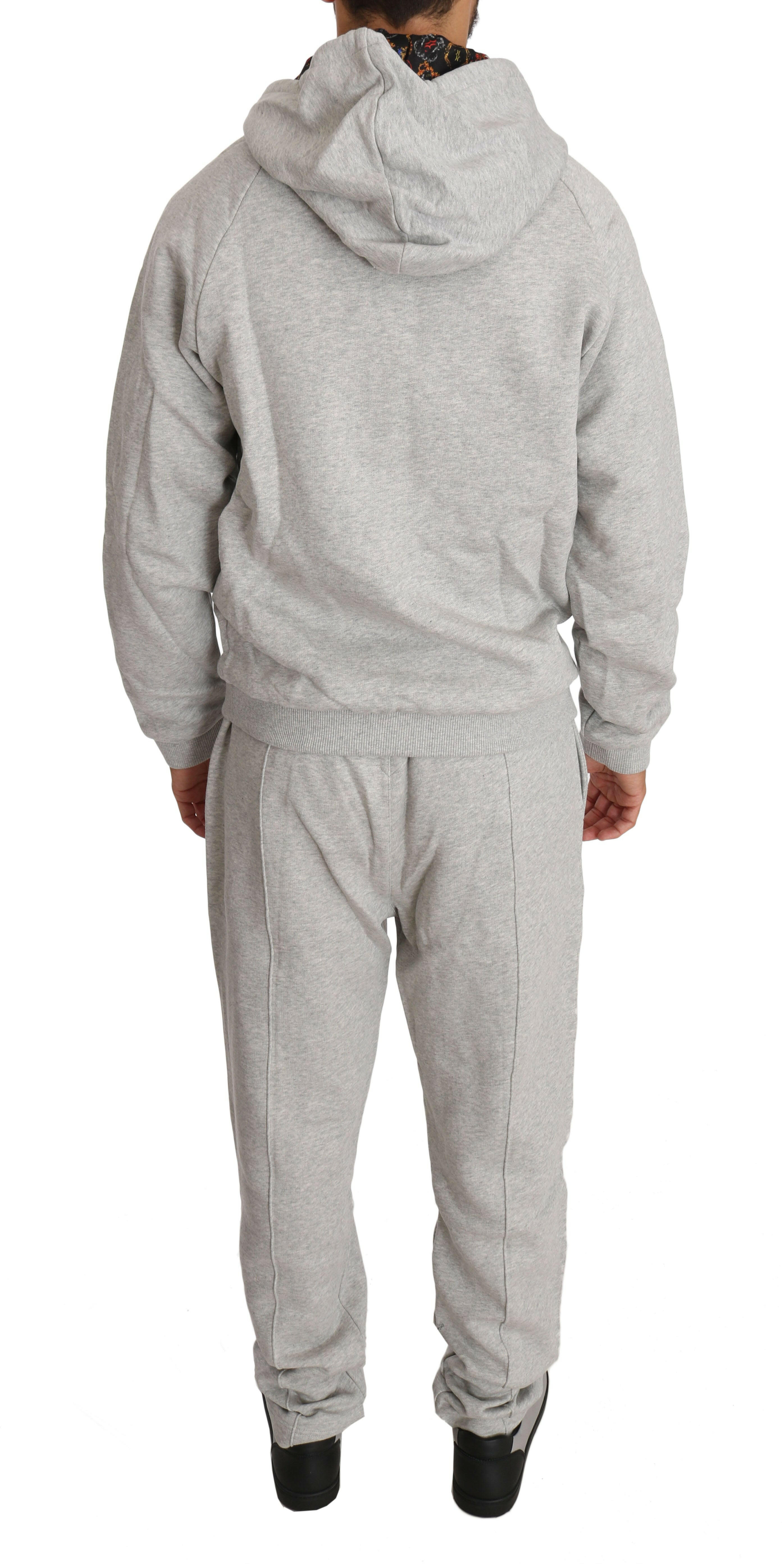 Billionaire Italian Couture Gray Cotton Sweater Pants Tracksuit -   -  Billionaire Italian Couture.