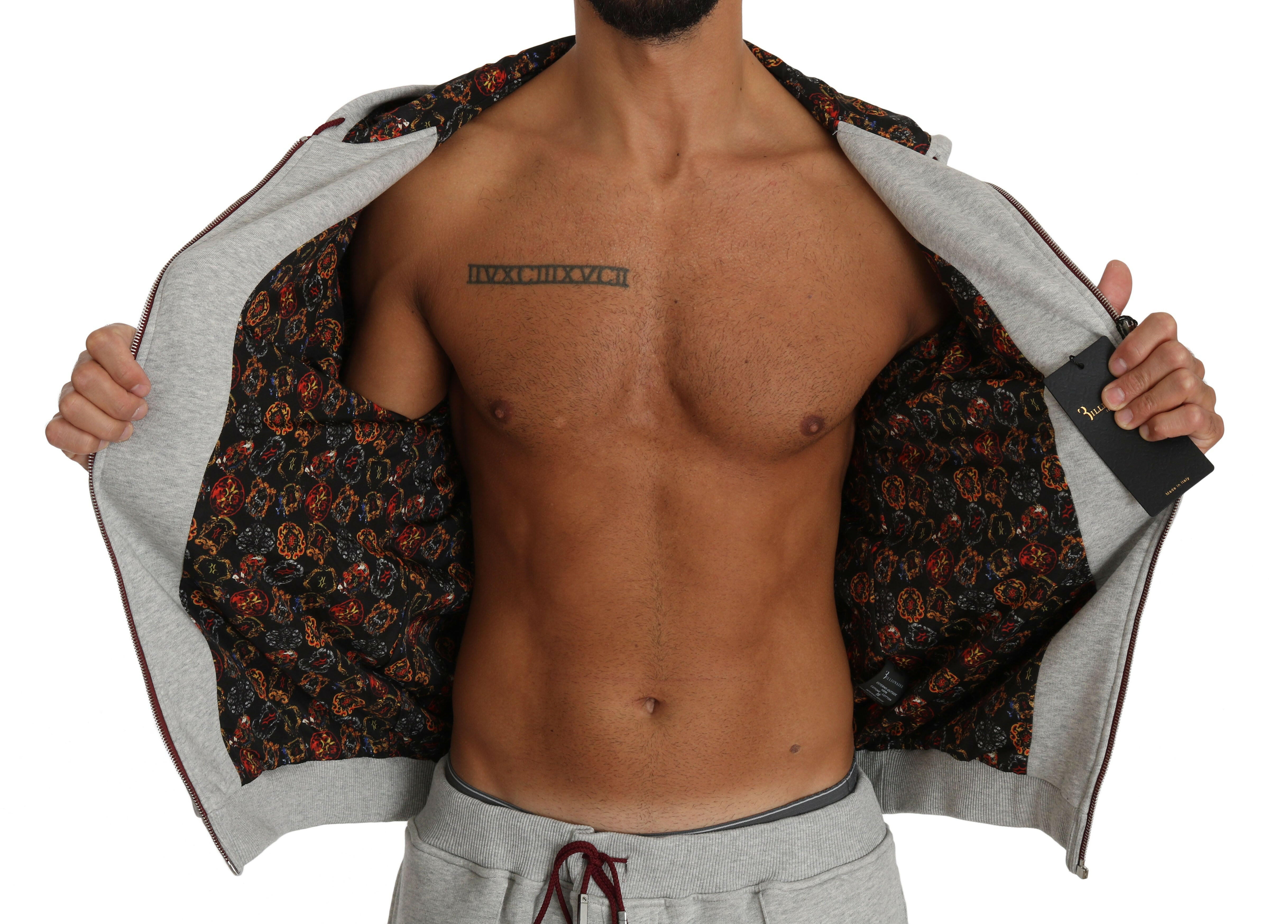 Billionaire Italian Couture Gray Cotton Sweater Pants Tracksuit -   -  Billionaire Italian Couture.