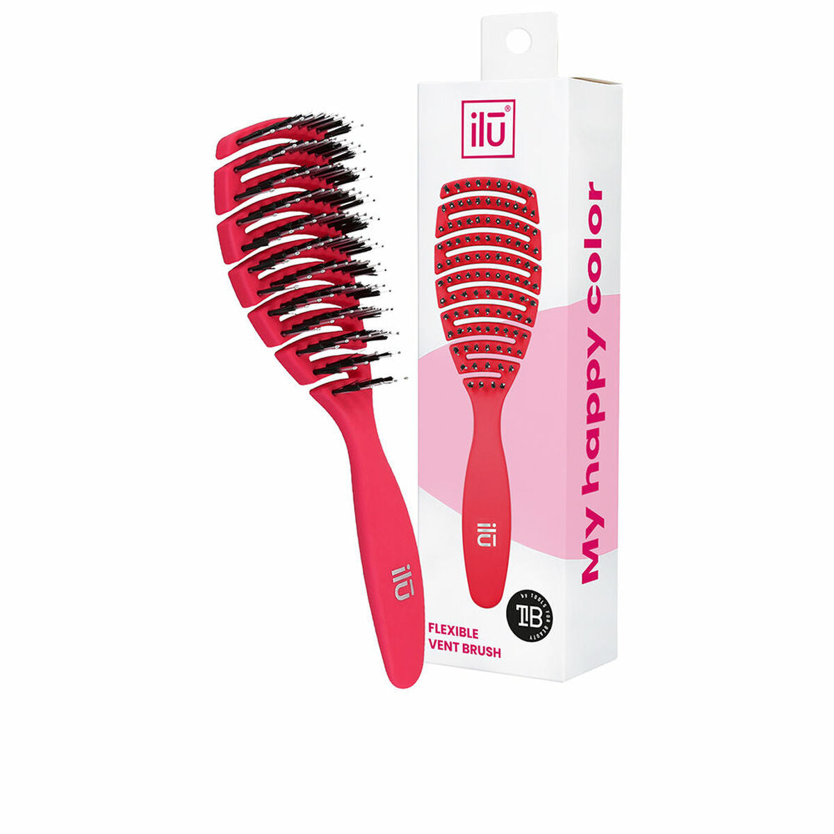 Detangling Hairbrush Ilū Flexible Vent Pink Rose -  Beauty, Hair care -  Ilū.
