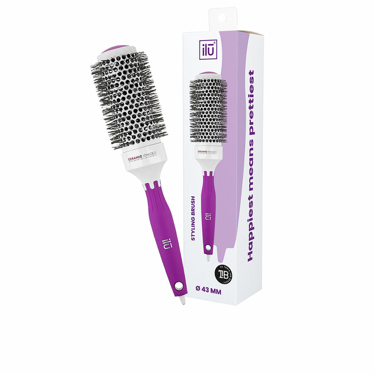 Styling Brush Ilū Styling Purple Ceramic Ø 43 mm -  Beauty, Hair care -  Ilū.