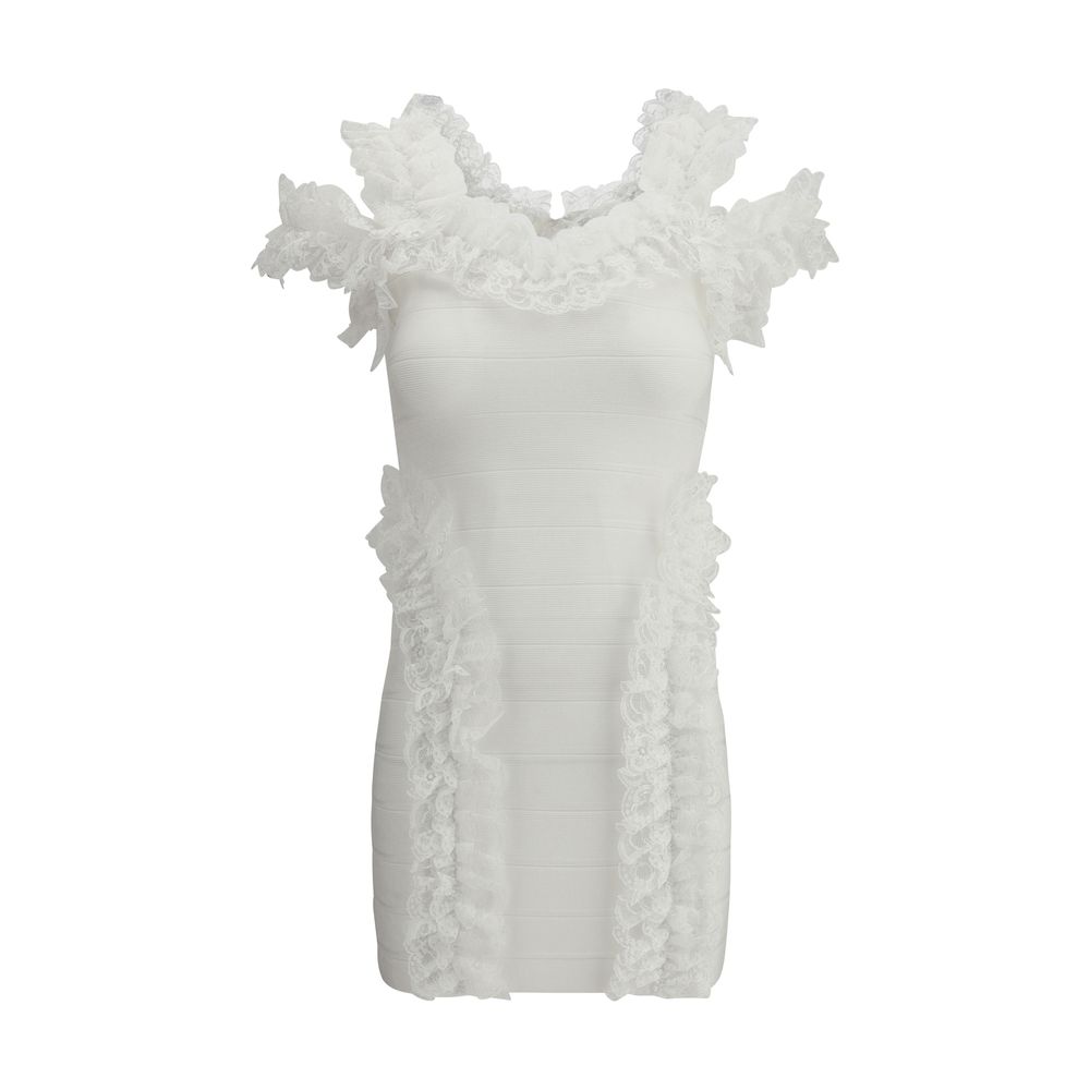 Self-Portrait Knit Ruffle mini Dress -   -  Self-Portrait.