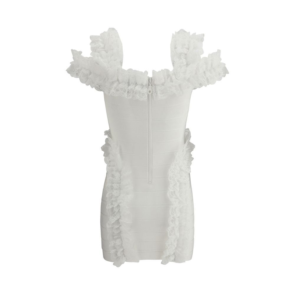 Self-Portrait Knit Ruffle mini Dress -   -  Self-Portrait.