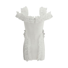 Self-Portrait Knit Ruffle mini Dress -   -  Self-Portrait.