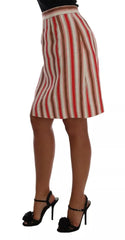 Dolce & Gabbana Multicolor Portofino Stripes Cotton Midi Skirt -   -  Dolce & Gabbana.