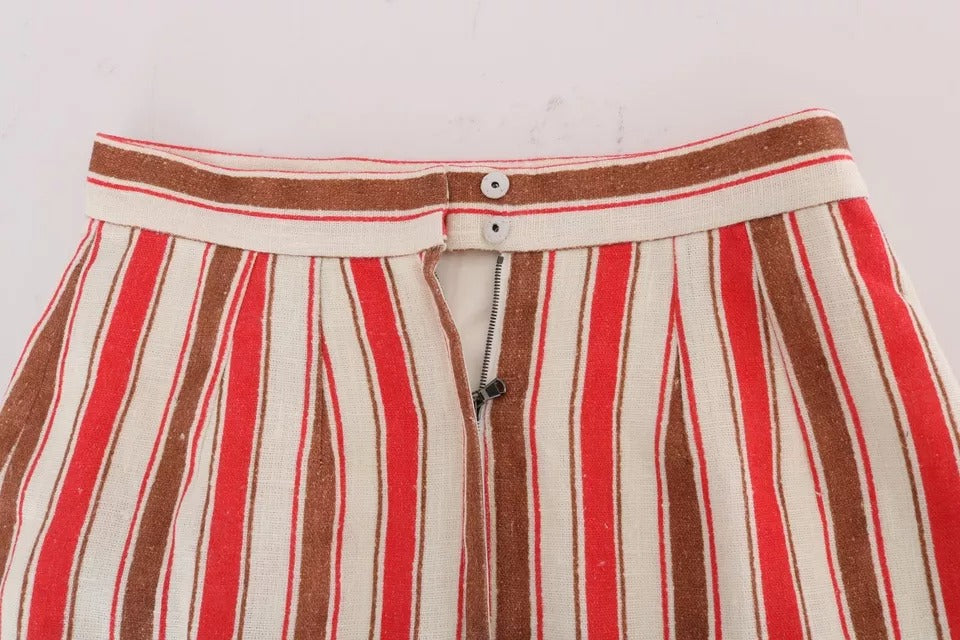 Dolce & Gabbana Multicolor Portofino Stripes Cotton Midi Skirt -   -  Dolce & Gabbana.